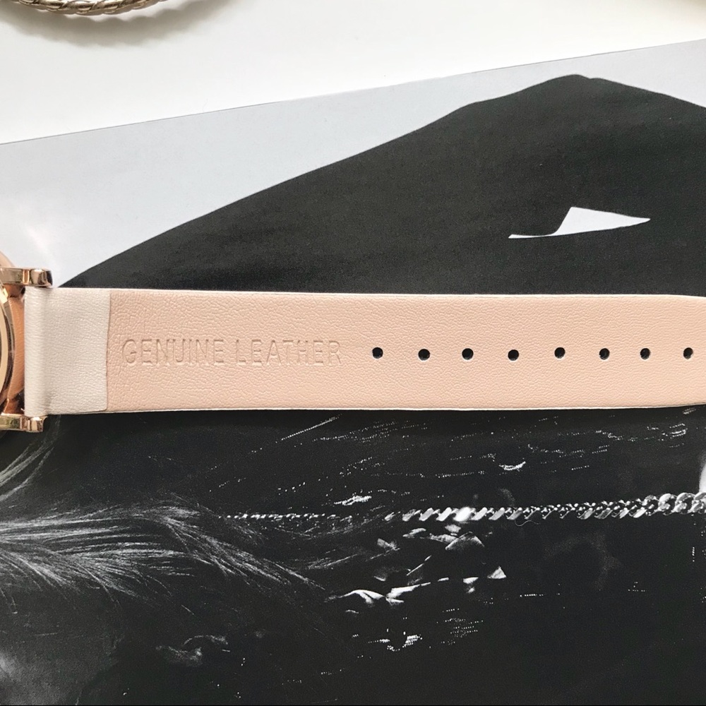 Nude Leather Strap Watch w/ Rose Gold Trim - Picture 2 of 3